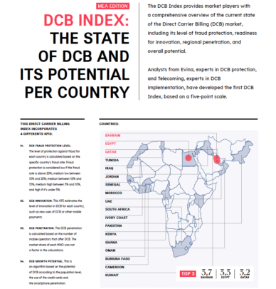 Direct Carrier Billing Index reveals the most favorable countries for DCB growth in the MEA region