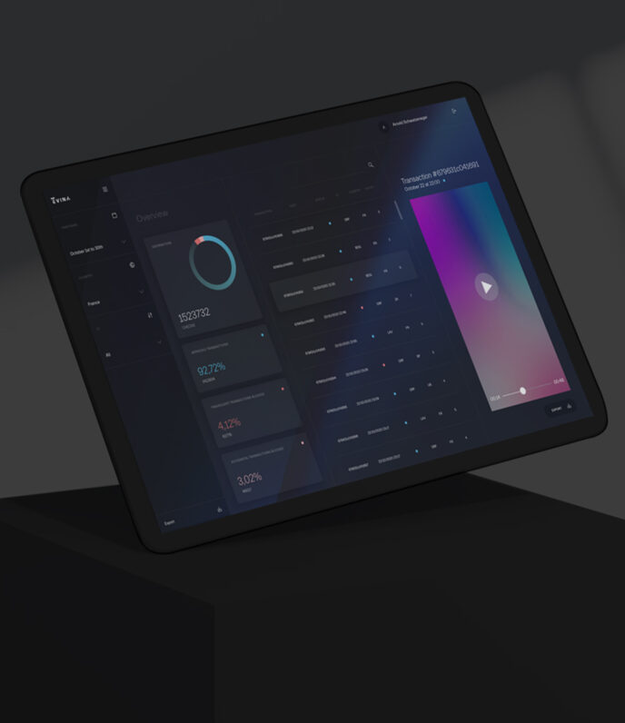 Tablet using the Evina app